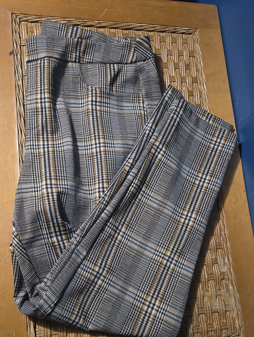 Cato Gray Plaid Dress Pants with Tan Windowpane